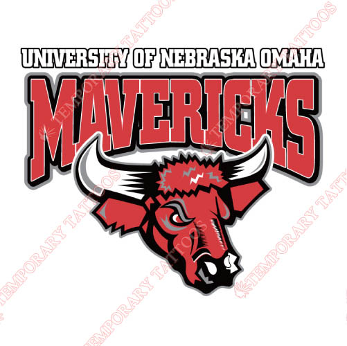 Nebraska Omaha Mavericks Customize Temporary Tattoos Stickers NO.5388